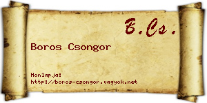 Boros Csongor névjegykártya